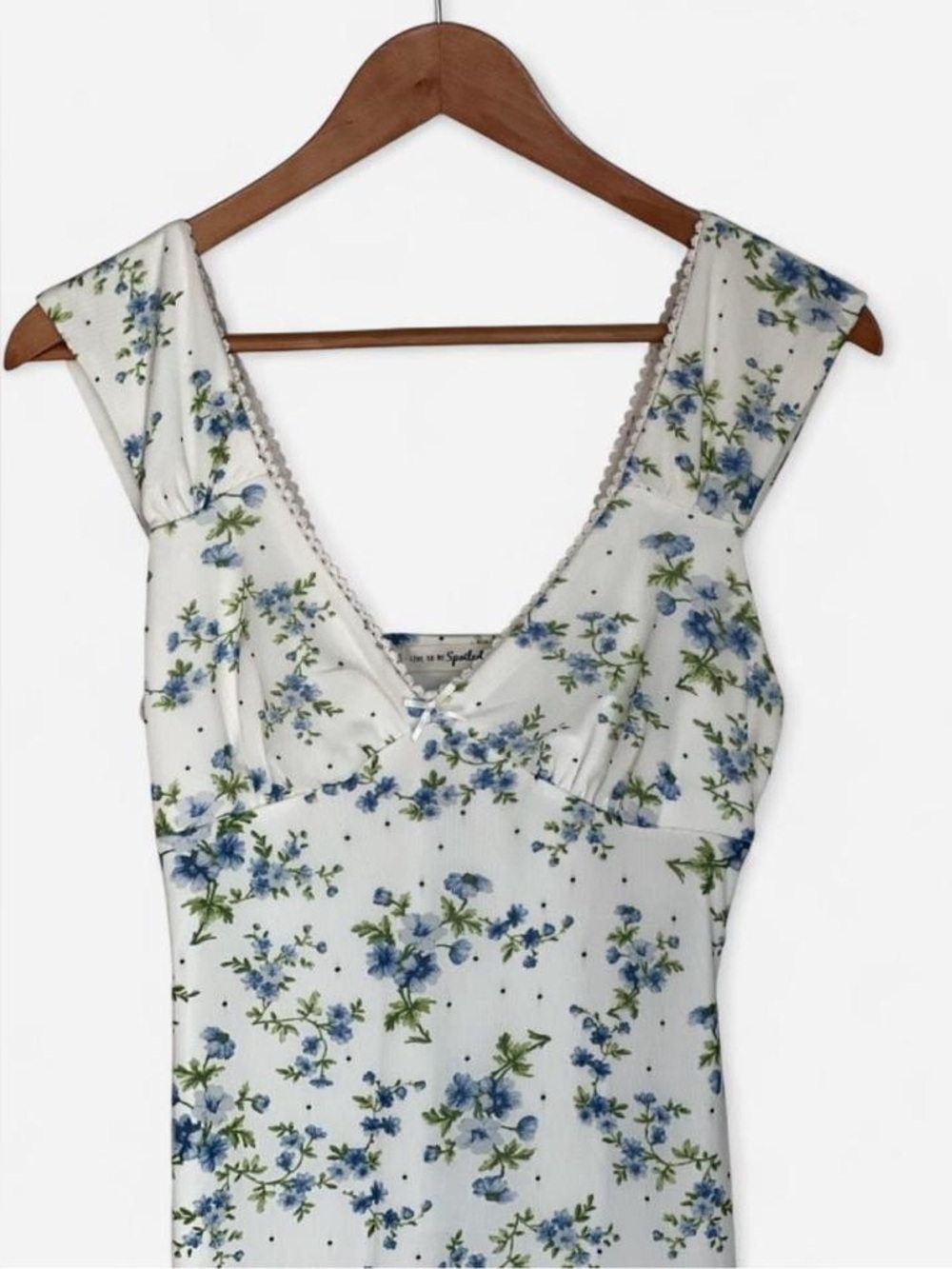Live to Be Spoiled Blue Floral Maxi Dress Cottagecore Y2K M